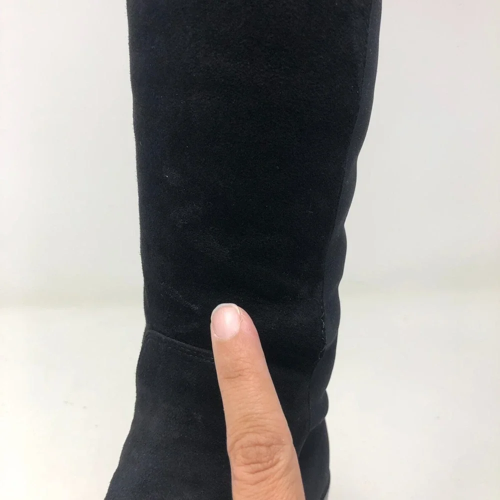 Stuart Weitzman Reserve Stretch Black Suede Over The Knee Boots Womens 6.5 Party
